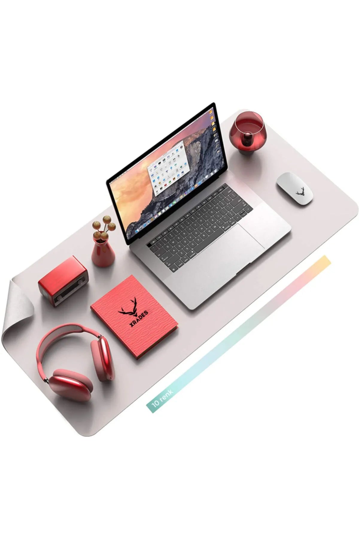 Xrades Bej Grisi Deri Mousepad