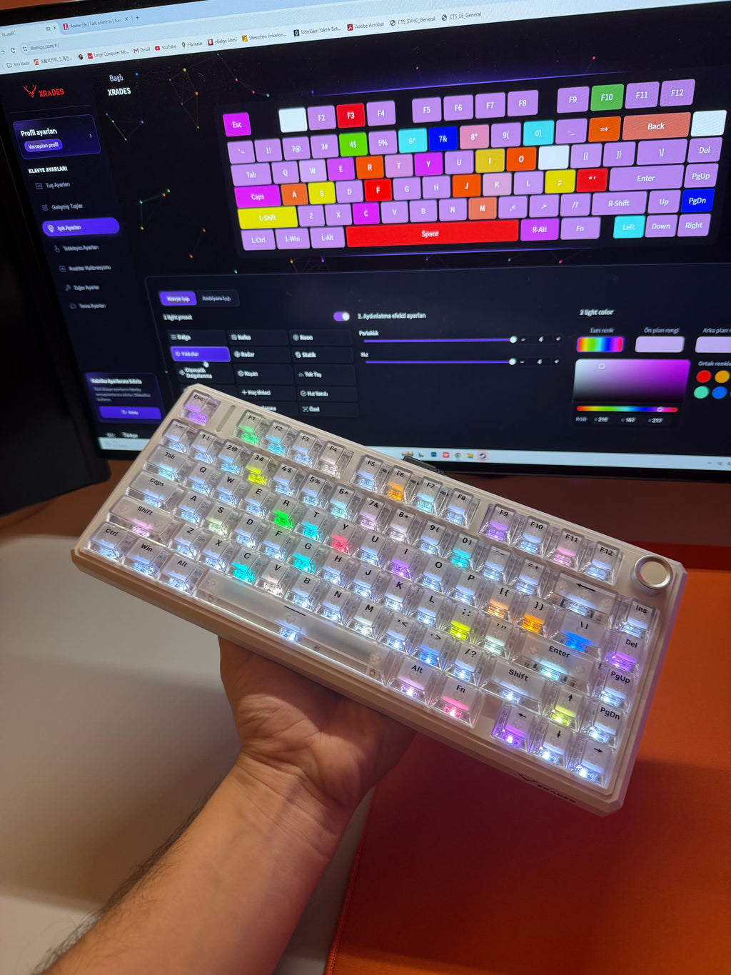 Xrades XR75 V2 Ultra Mat Transparan White ( Manyetik Switch 8k Hz ) Klavye