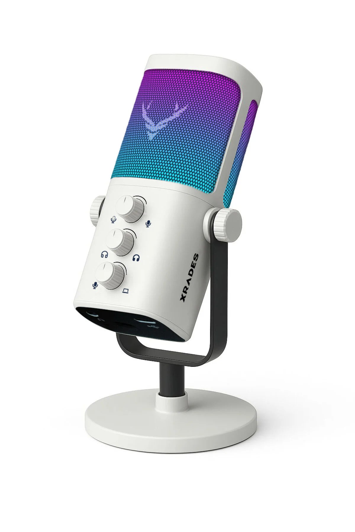 Xrades Professional 2 li Stand Youtuber Gamer Tiktok Yayıncı Usb Rgb Mikrofon Seti M3 PRO WHH