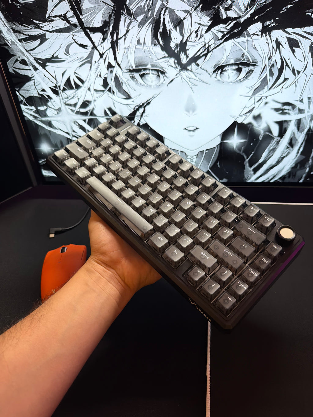 Xrades XR75 V2 Ultra Mat Transparan Black ( Manyetik Switch 8k Hz ) Klavye