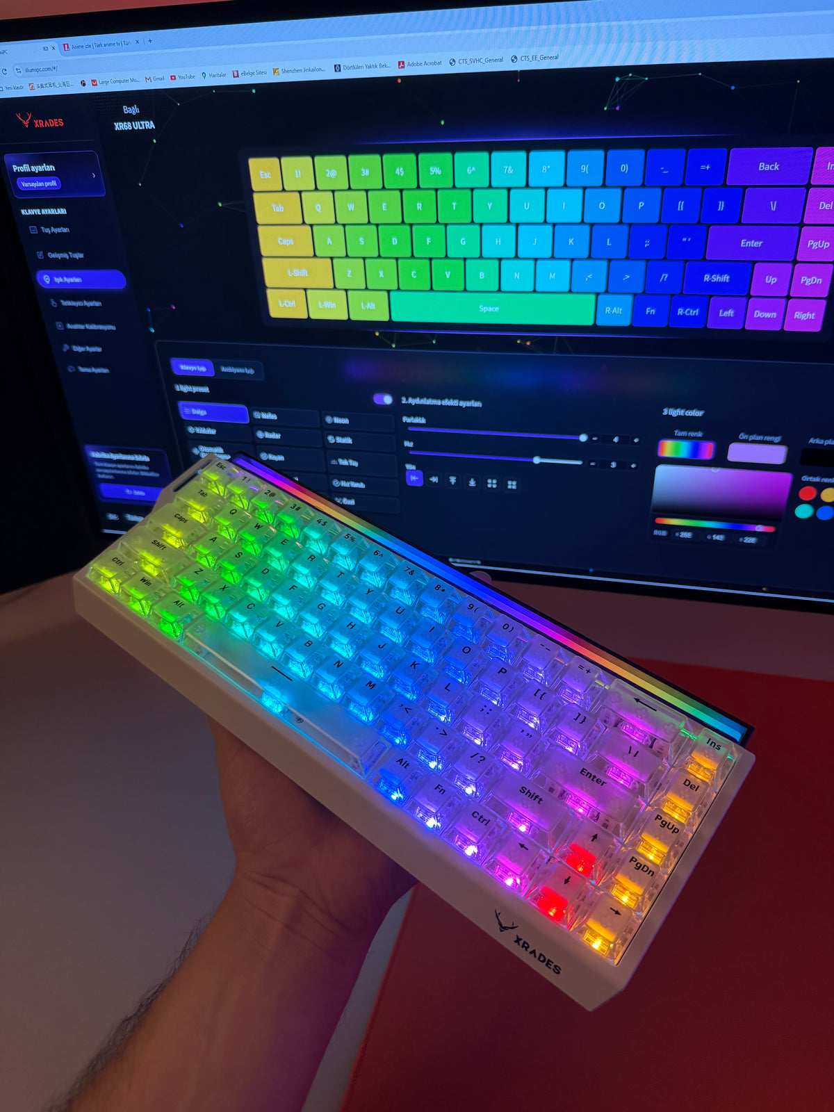Xrades XR68 V2 Ultra Mat Transparan White ( Manyetik Switch 8k Hz ) Klavye