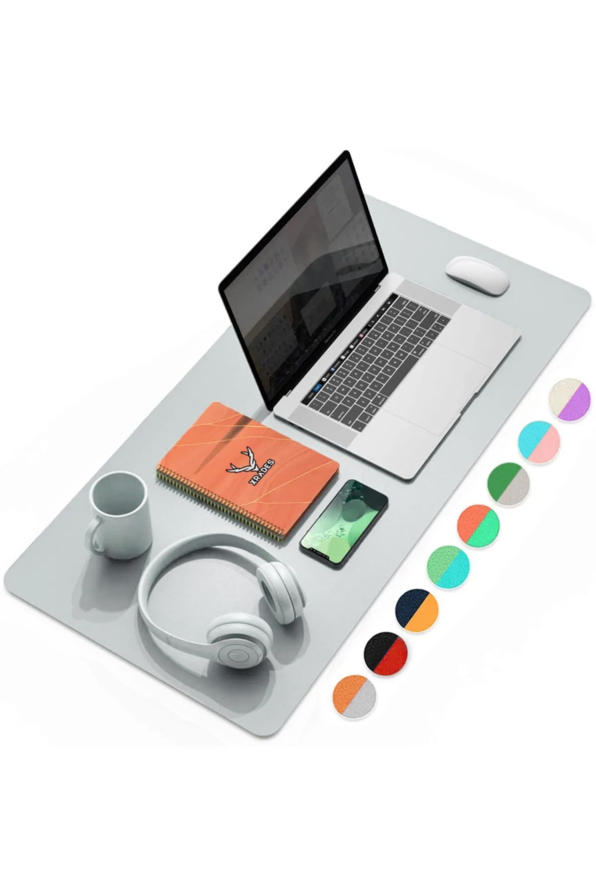 Xrades Beyaz Silver Deri Mousepad