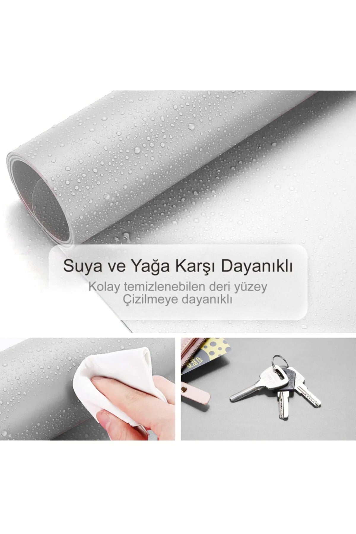 Xrades Beyaz Silver Deri Mousepad