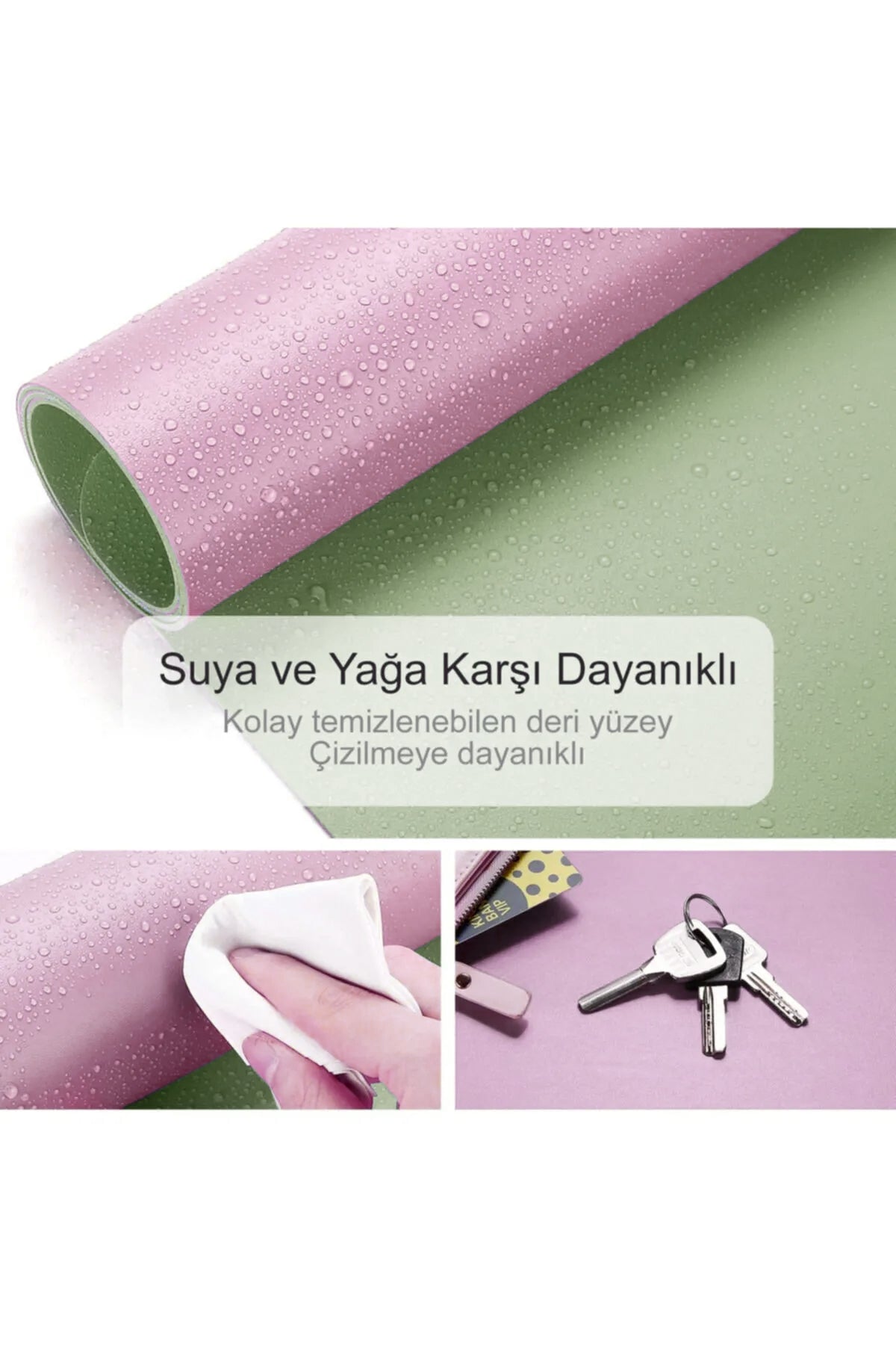 Xrades Lila Çay Yeşili Deri Mousepad