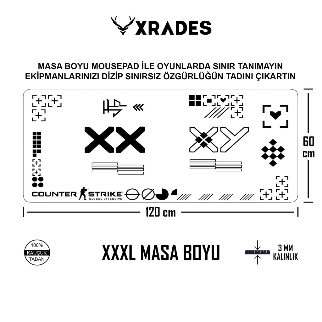 Xrades WhiteX XXL Mousepad