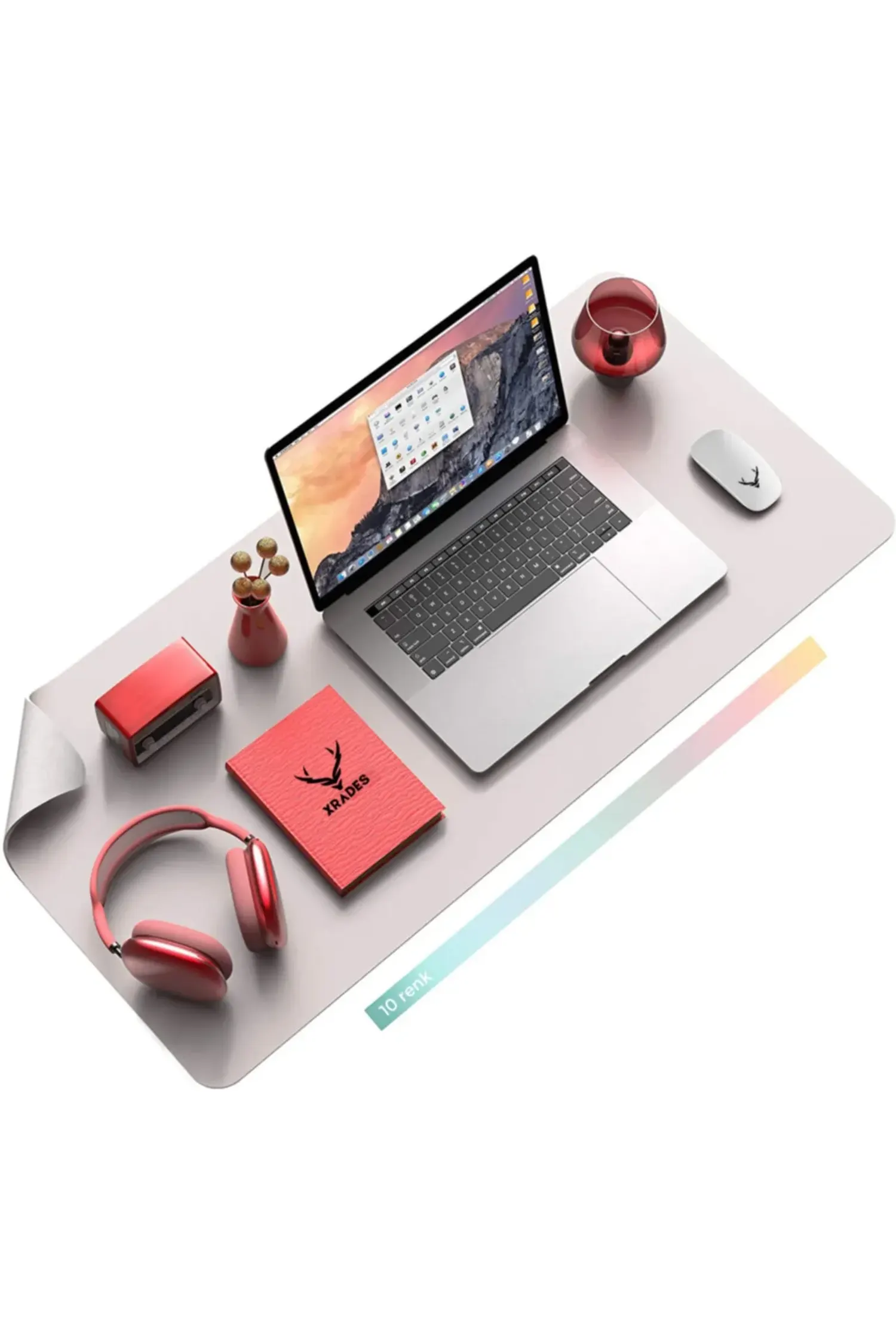 Xrades Deri Mousepad Laptop Bilgisayar Için Geniş Gamings Masa Matı Deri Mouse Pad 80x40 Cm Bej