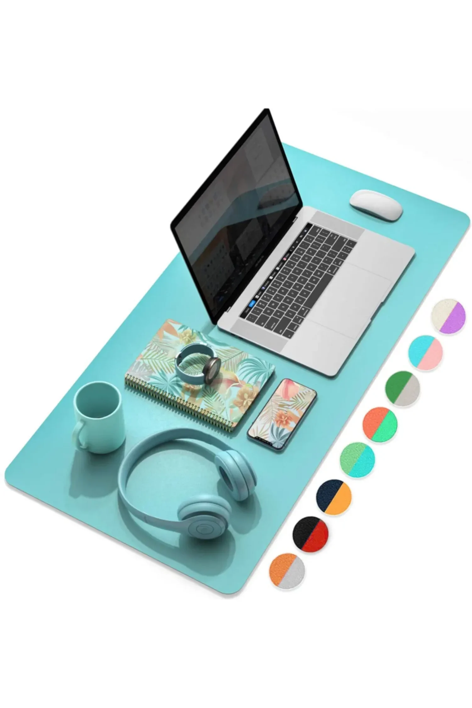Xrades Çift Renk Deri Mousepad Laptop Bilgisayar Için 80x40 Cm Mavi Ve Pembe