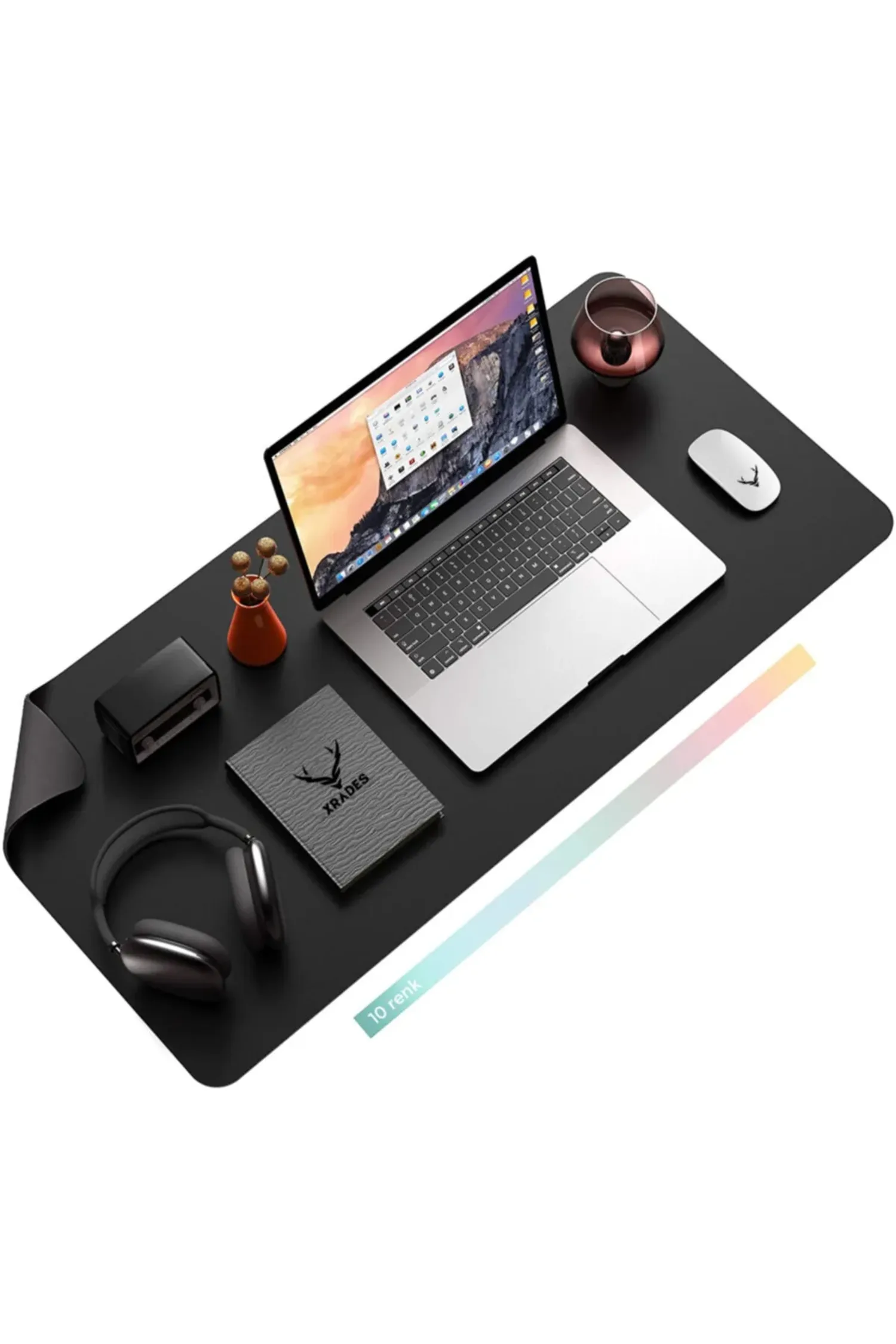 Xrades Deri Mousepad Laptop Bilgisayar Için Geniş Gamings Masa Matı Deri Mouse Pad 80x40 Cm Siyah